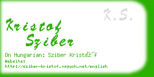 kristof sziber business card